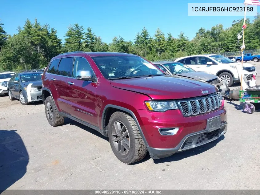 2017 Jeep Grand Cherokee Limited 4X4 VIN: 1C4RJFBG6HC923188 Lot: 40229110