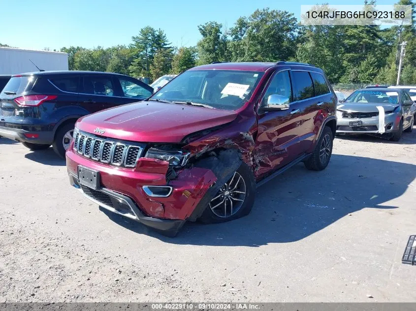 2017 Jeep Grand Cherokee Limited 4X4 VIN: 1C4RJFBG6HC923188 Lot: 40229110