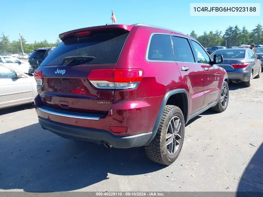 2017 Jeep Grand Cherokee Limited 4X4 VIN: 1C4RJFBG6HC923188 Lot: 40229110