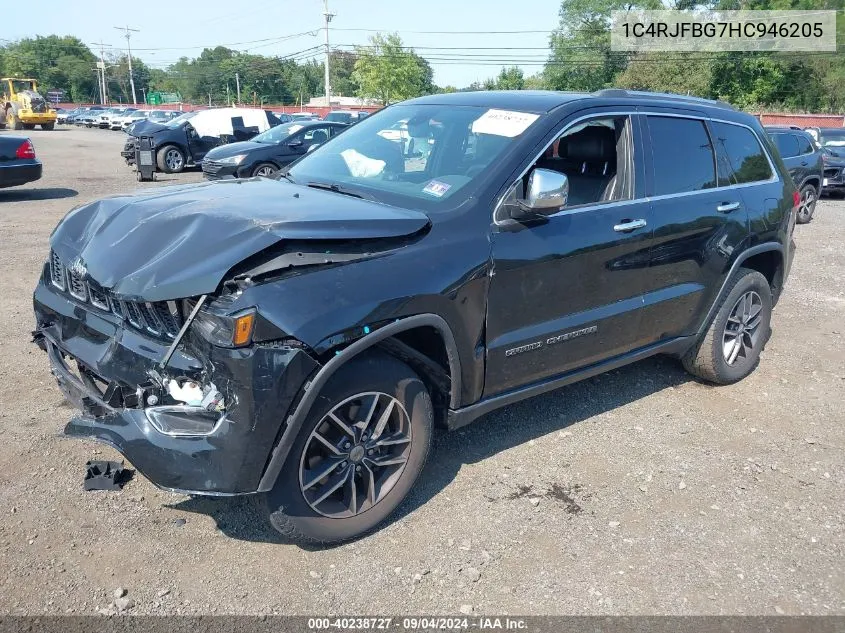 2017 Jeep Grand Cherokee Limited 4X4 VIN: 1C4RJFBG7HC946205 Lot: 40238727