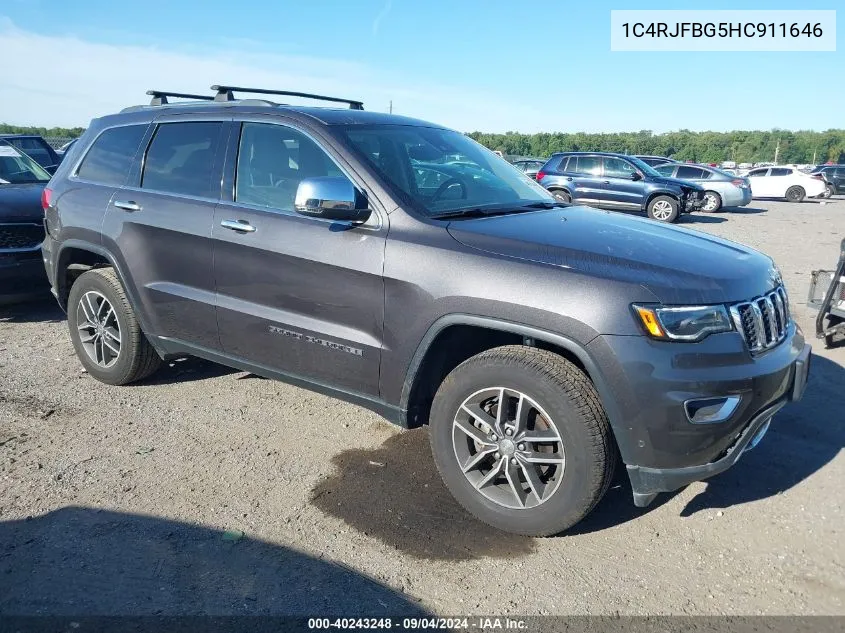 2017 Jeep Grand Cherokee Limited 4X4 VIN: 1C4RJFBG5HC911646 Lot: 40243248