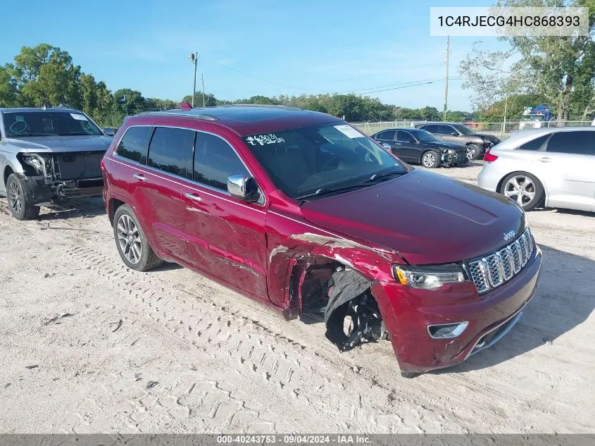 1C4RJECG4HC868393 2017 Jeep Grand Cherokee Overland