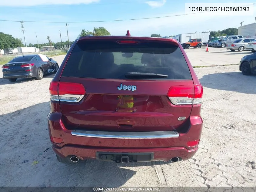 2017 Jeep Grand Cherokee Overland VIN: 1C4RJECG4HC868393 Lot: 40243753