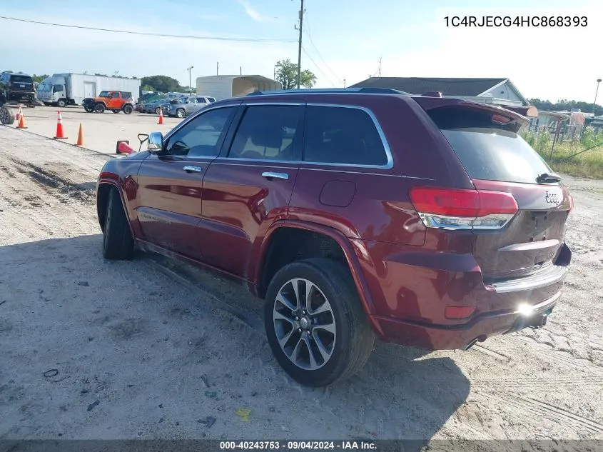 2017 Jeep Grand Cherokee Overland VIN: 1C4RJECG4HC868393 Lot: 40243753