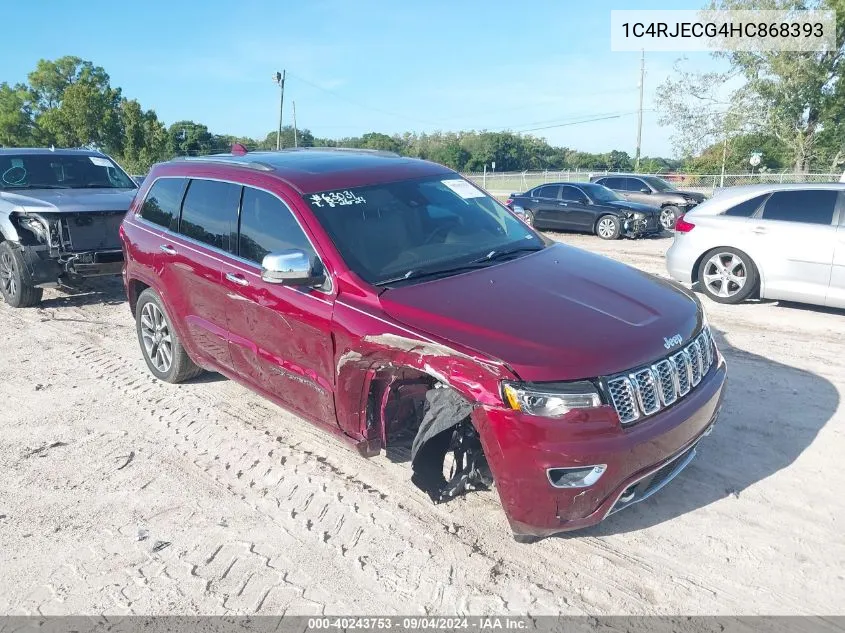 1C4RJECG4HC868393 2017 Jeep Grand Cherokee Overland