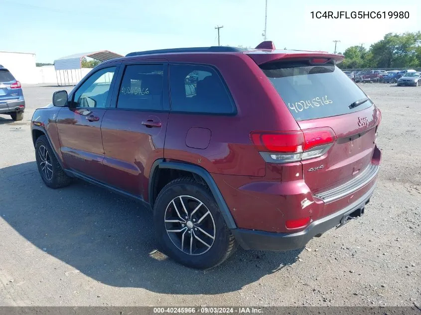 2017 Jeep Grand Cherokee Trailhawk 4X4 VIN: 1C4RJFLG5HC619980 Lot: 40245966