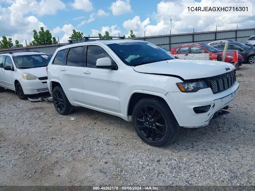 2017 Jeep Grand Cherokee Laredo VIN: 1C4RJEAGXHC716301 Lot: 40262178