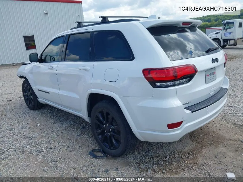 1C4RJEAGXHC716301 2017 Jeep Grand Cherokee Laredo