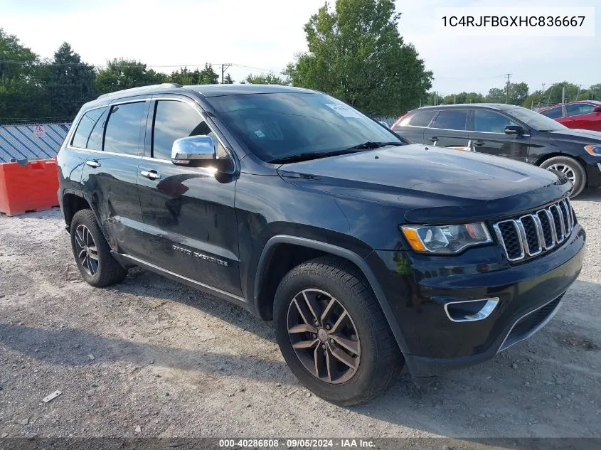 2017 Jeep Grand Cherokee Limited 4X4 VIN: 1C4RJFBGXHC836667 Lot: 40286808