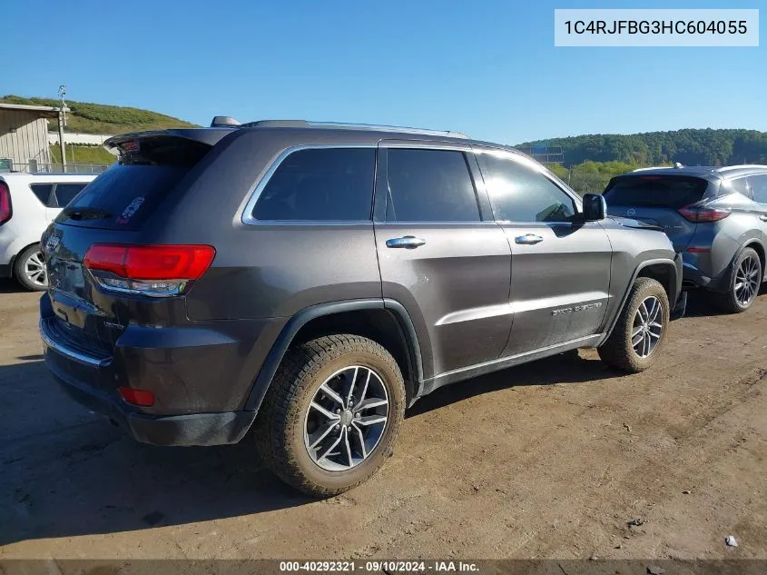 2017 Jeep Grand Cherokee Limited 4X4 VIN: 1C4RJFBG3HC604055 Lot: 40292321