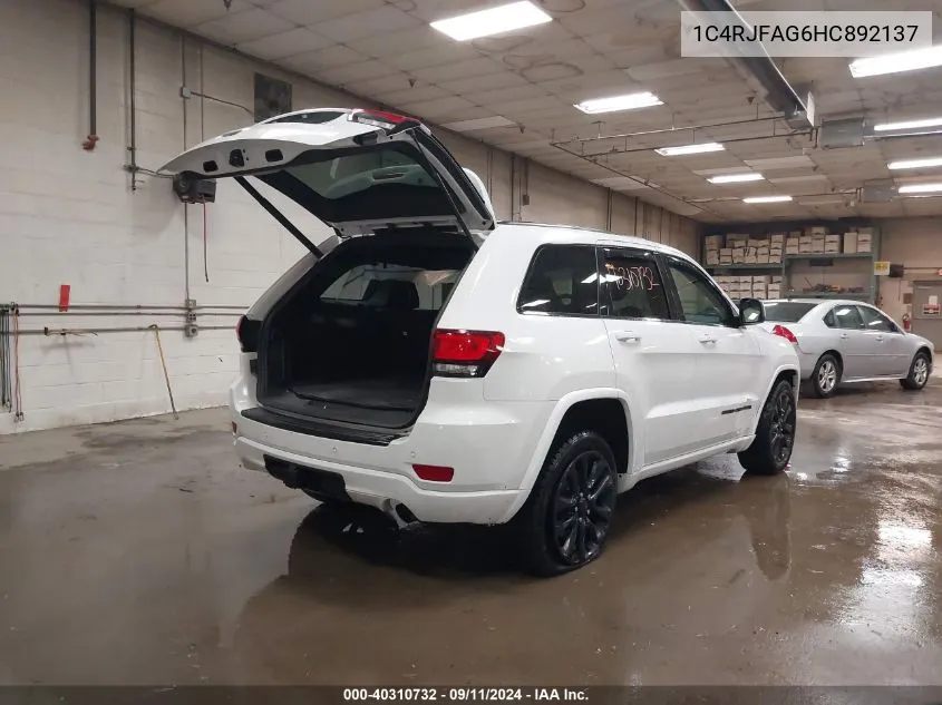 2017 Jeep Grand Cherokee Altitude 4X4 VIN: 1C4RJFAG6HC892137 Lot: 40310732