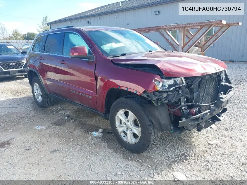 2017 Jeep Grand Cherokee Laredo VIN: 1C4RJFAG0HC730794 Lot: 40332303