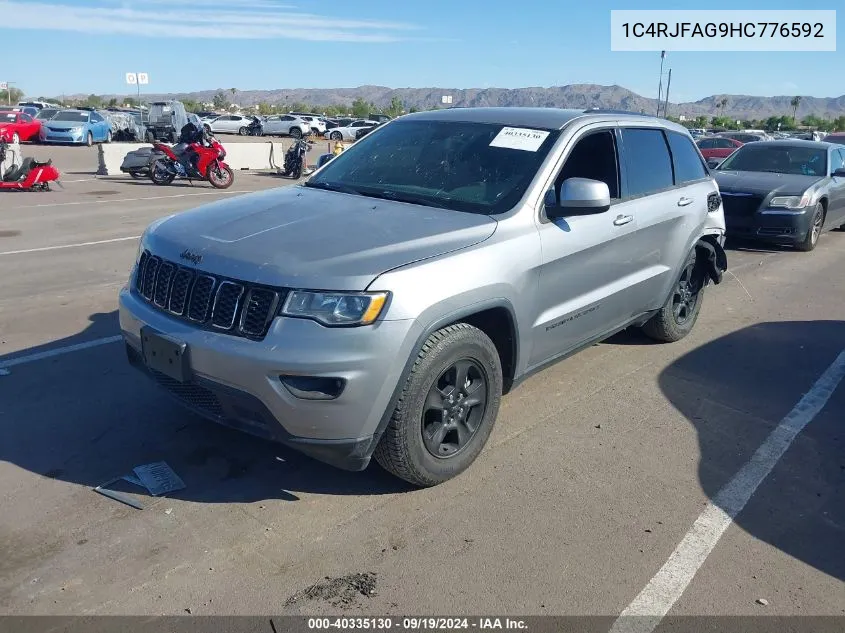 2017 Jeep Grand Cherokee Laredo 4X4 VIN: 1C4RJFAG9HC776592 Lot: 40335130