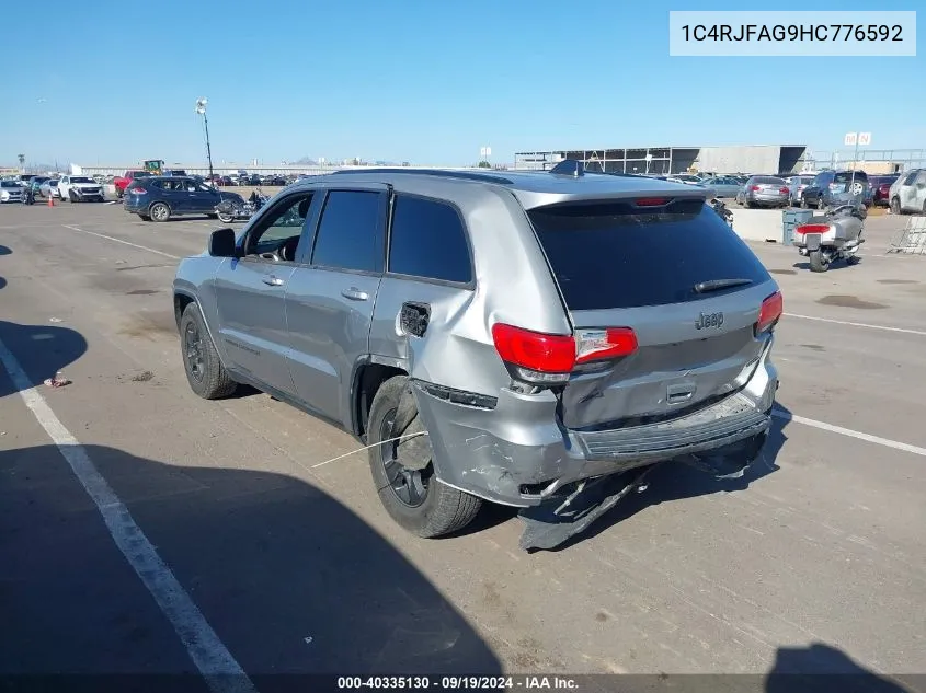 2017 Jeep Grand Cherokee Laredo 4X4 VIN: 1C4RJFAG9HC776592 Lot: 40335130