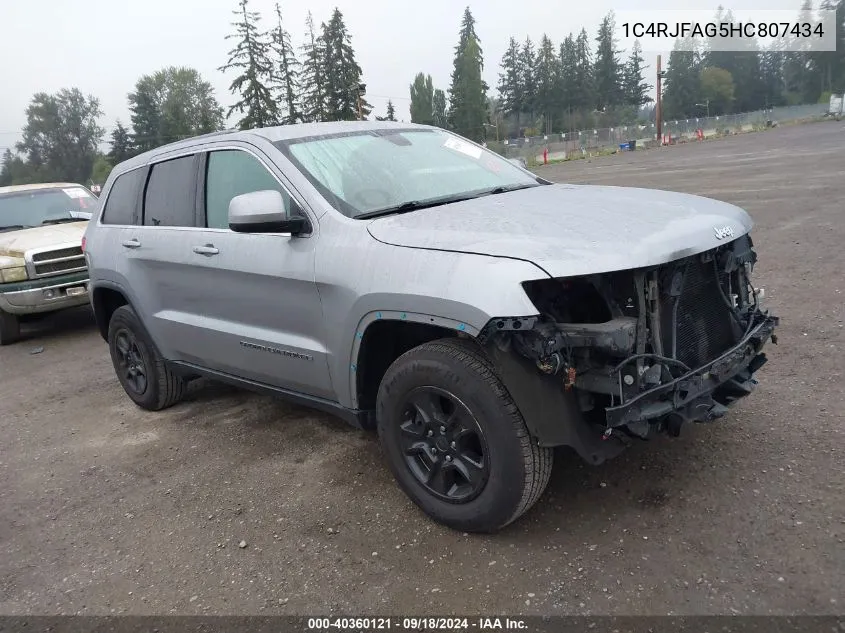 2017 Jeep Grand Cherokee Laredo 4X4 VIN: 1C4RJFAG5HC807434 Lot: 40360121