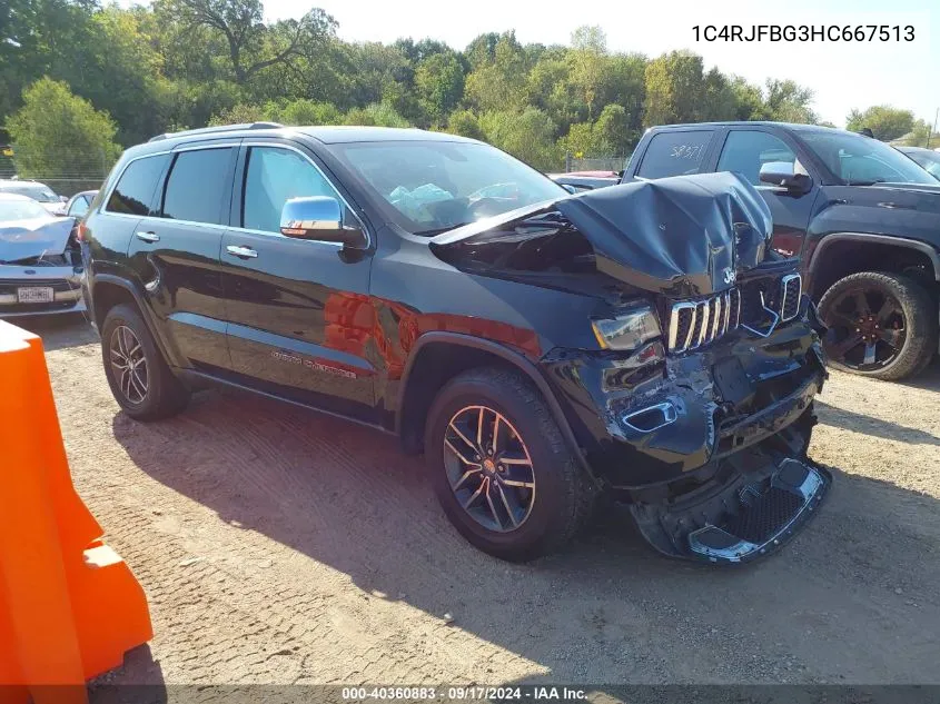 2017 Jeep Grand Cherokee Limited 4X4 VIN: 1C4RJFBG3HC667513 Lot: 40360883