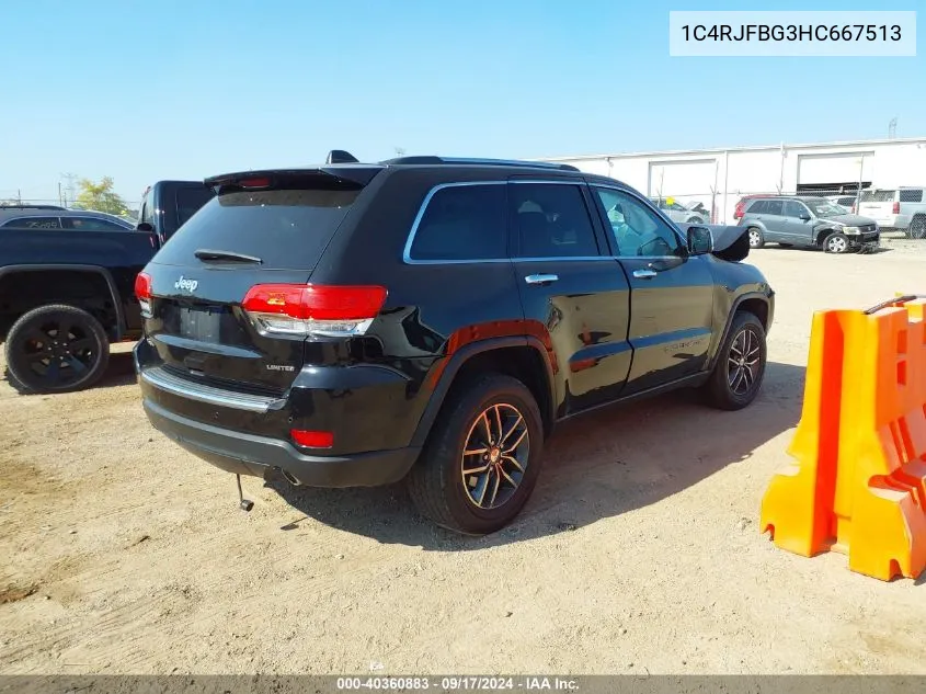 1C4RJFBG3HC667513 2017 Jeep Grand Cherokee Limited 4X4