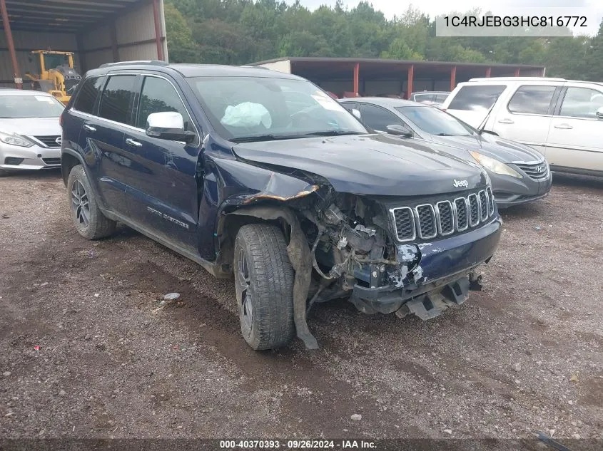 1C4RJEBG3HC816772 2017 Jeep Grand Cherokee Limited