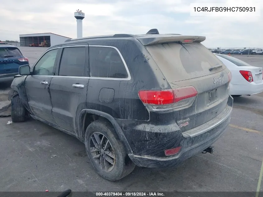 1C4RJFBG9HC750931 2017 Jeep Grand Cherokee Limited