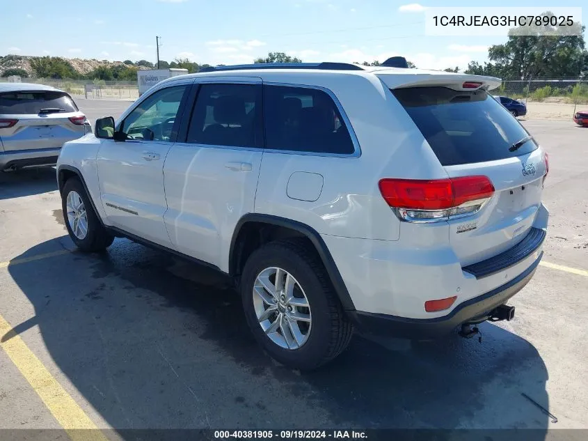 2017 Jeep Grand Cherokee Laredo 4X2 VIN: 1C4RJEAG3HC789025 Lot: 40381905