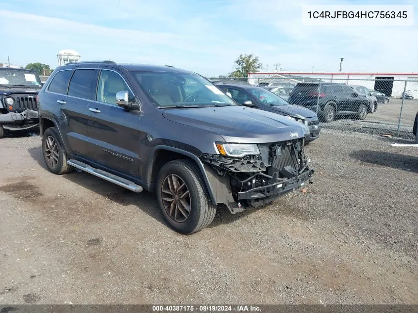 2017 Jeep Grand Cherokee Limited 4X4 VIN: 1C4RJFBG4HC756345 Lot: 40387175