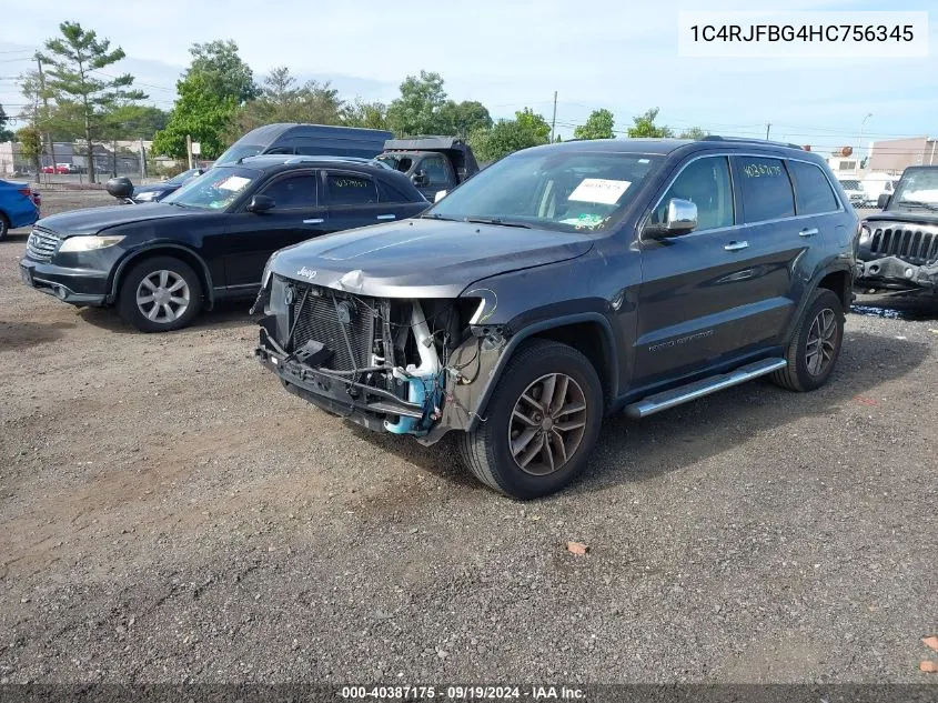 2017 Jeep Grand Cherokee Limited 4X4 VIN: 1C4RJFBG4HC756345 Lot: 40387175