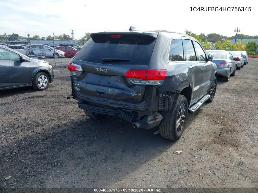 2017 Jeep Grand Cherokee Limited 4X4 VIN: 1C4RJFBG4HC756345 Lot: 40387175