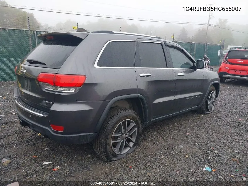 1C4RJFBG5HC655007 2017 Jeep Grand Cherokee Limited 4X4