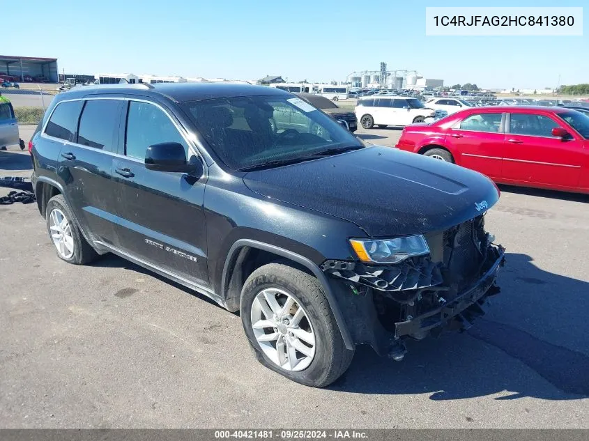 1C4RJFAG2HC841380 2017 Jeep Grand Cherokee Laredo 4X4