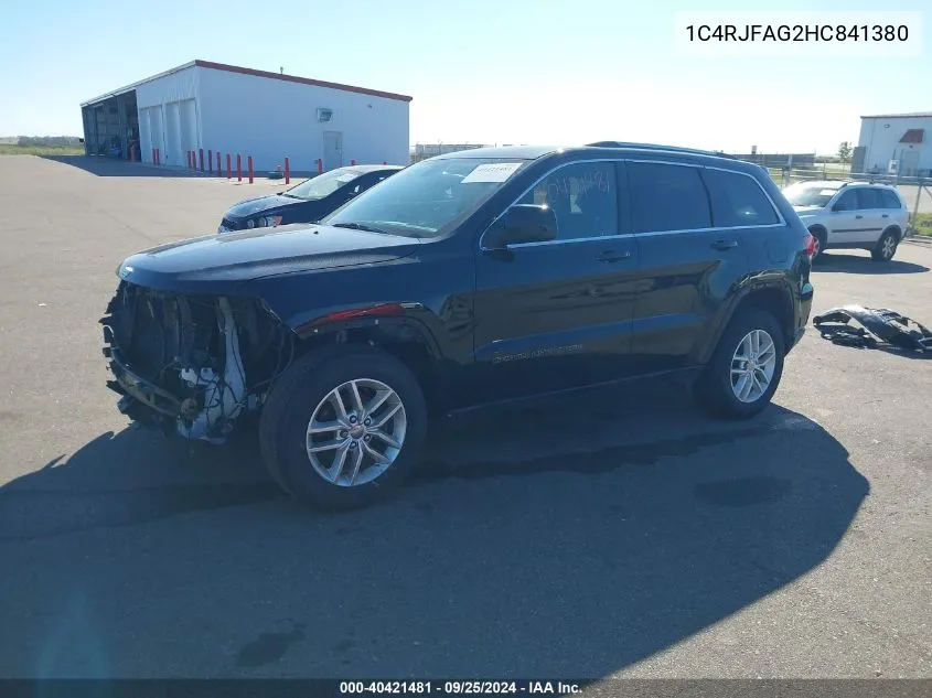 1C4RJFAG2HC841380 2017 Jeep Grand Cherokee Laredo 4X4