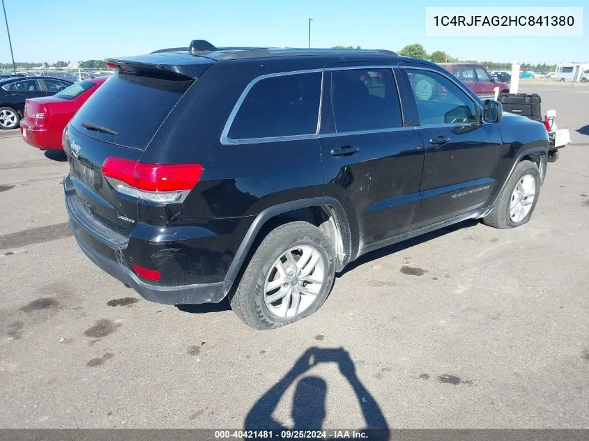 1C4RJFAG2HC841380 2017 Jeep Grand Cherokee Laredo 4X4