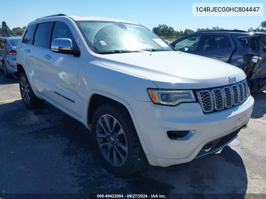 2017 Jeep Grand Cherokee Overland 4X2 VIN: 1C4RJECG0HC804447 Lot: 40422084