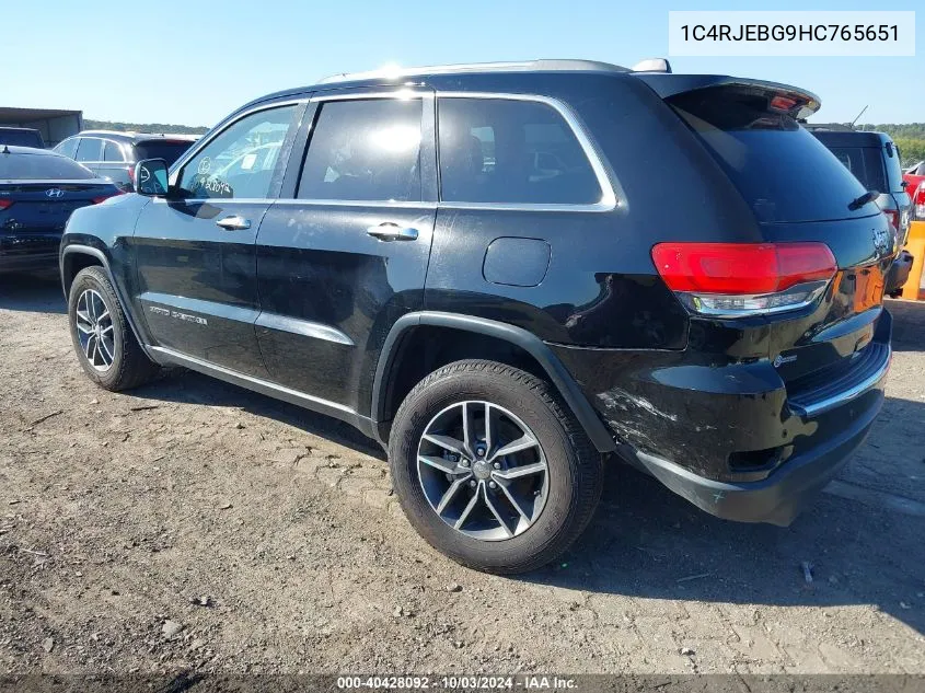 1C4RJEBG9HC765651 2017 Jeep Grand Cherokee Limited 4X2