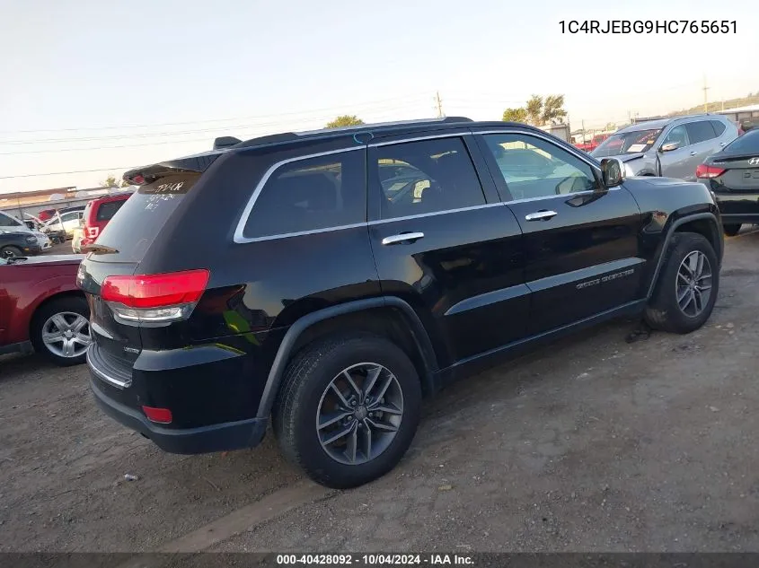 1C4RJEBG9HC765651 2017 Jeep Grand Cherokee Limited 4X2