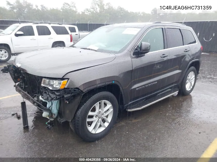 2017 Jeep Grand Cherokee Laredo 4X2 VIN: 1C4RJEAG6HC731359 Lot: 40429355