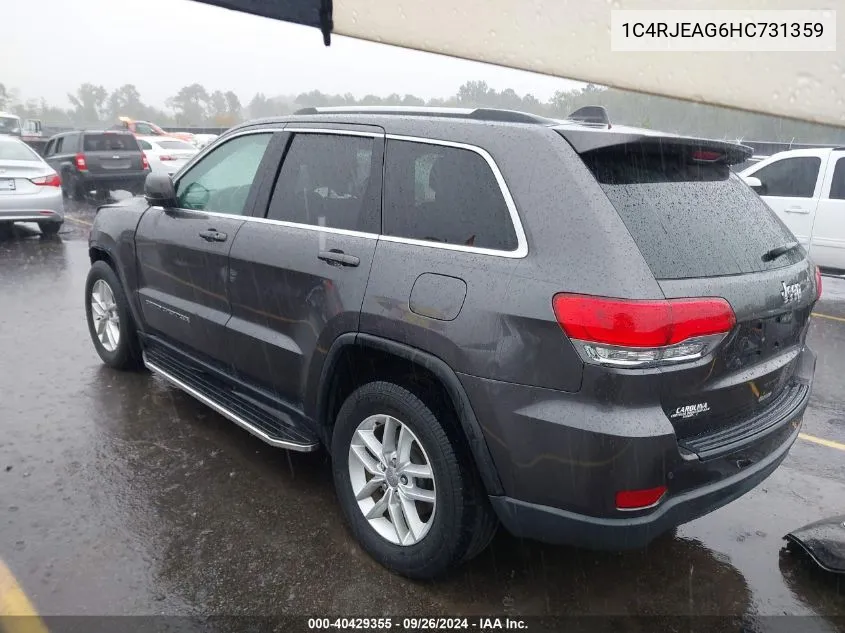 2017 Jeep Grand Cherokee Laredo 4X2 VIN: 1C4RJEAG6HC731359 Lot: 40429355