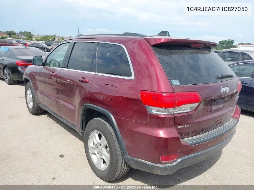 2017 Jeep Grand Cherokee Laredo 4X2 VIN: 1C4RJEAG7HC827050 Lot: 40430418