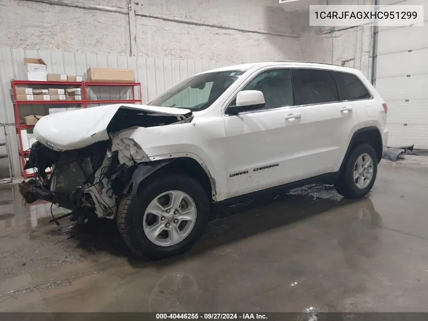 2017 Jeep Grand Cherokee Laredo 4X4 VIN: 1C4RJFAGXHC951299 Lot: 40446255