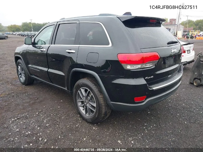 1C4RJFBG8HC627511 2017 Jeep Grand Cherokee Limited 4X4