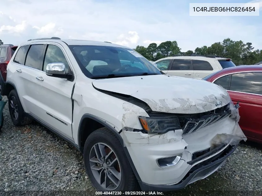 2017 Jeep Grand Cherokee Limited 4X2 VIN: 1C4RJEBG6HC826454 Lot: 40447230