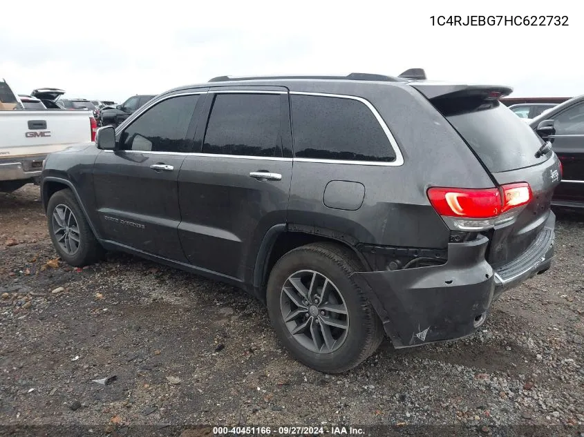 2017 Jeep Grand Cherokee Limited 4X2 VIN: 1C4RJEBG7HC622732 Lot: 40451166