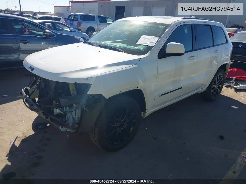 1C4RJFAG2HC794514 2017 Jeep Grand Cherokee Altitude 4X4