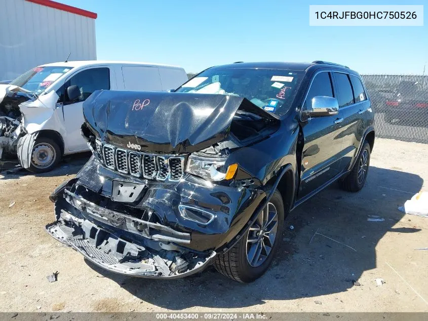 2017 Jeep Grand Cherokee Limited 4X4 VIN: 1C4RJFBG0HC750526 Lot: 40453400