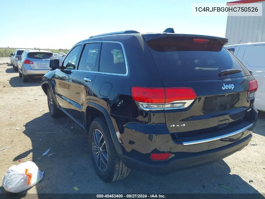 1C4RJFBG0HC750526 2017 Jeep Grand Cherokee Limited 4X4