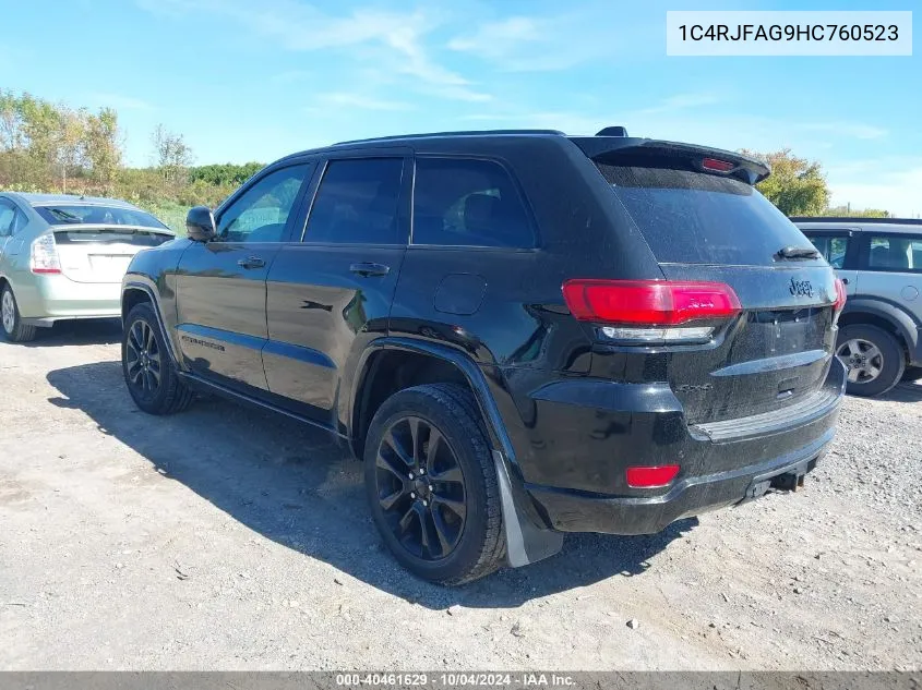 2017 Jeep Grand Cherokee Altitude 4X4 VIN: 1C4RJFAG9HC760523 Lot: 40461629