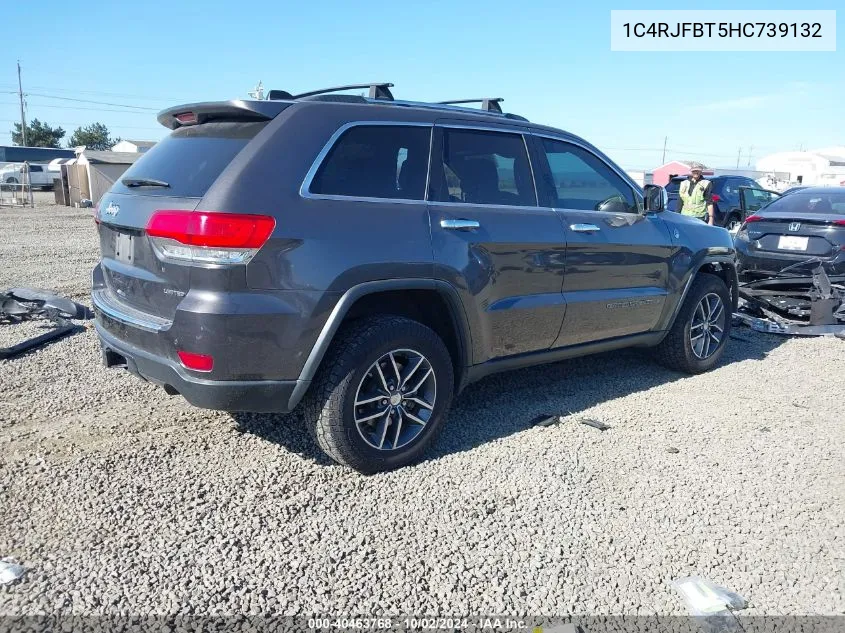 2017 Jeep Grand Cherokee Limited 4X4 VIN: 1C4RJFBT5HC739132 Lot: 40463768