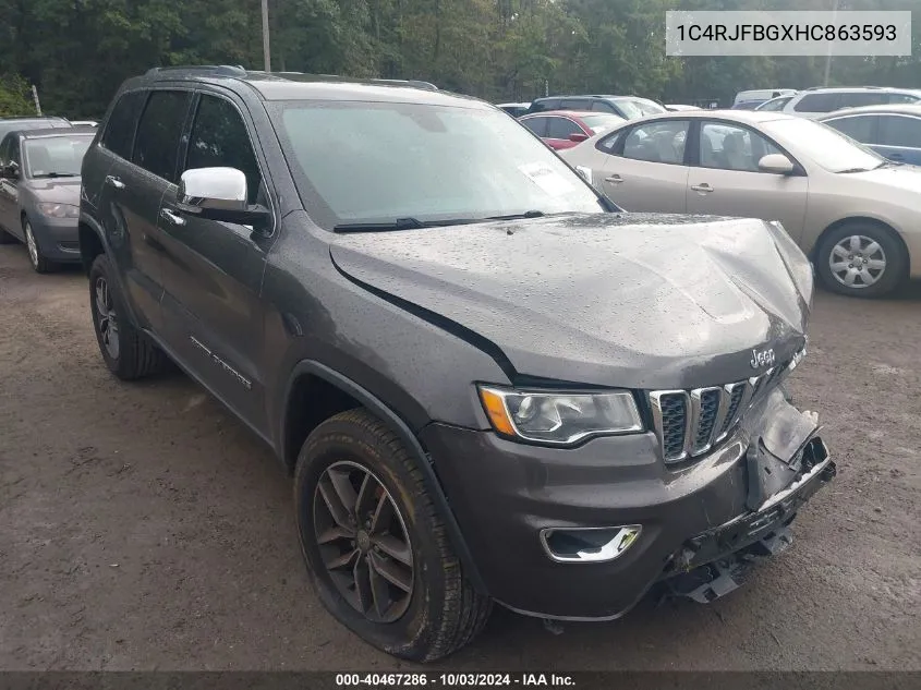 1C4RJFBGXHC863593 2017 Jeep Grand Cherokee Limited 4X4