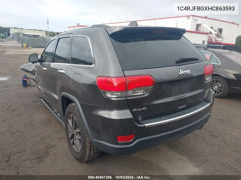 1C4RJFBGXHC863593 2017 Jeep Grand Cherokee Limited 4X4