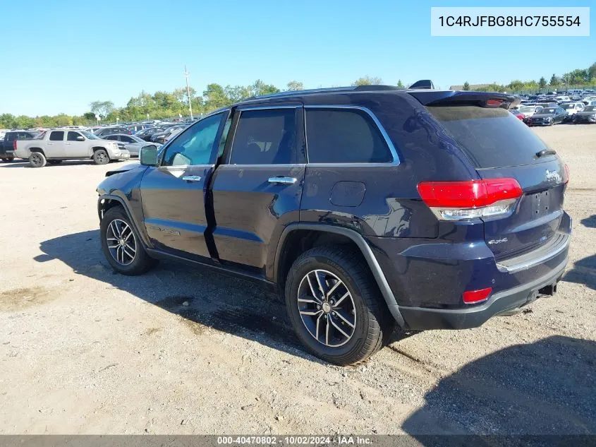 2017 Jeep Grand Cherokee Limited 4X4 VIN: 1C4RJFBG8HC755554 Lot: 40470802