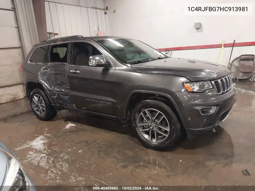 1C4RJFBG7HC913981 2017 Jeep Grand Cherokee Limited 4X4